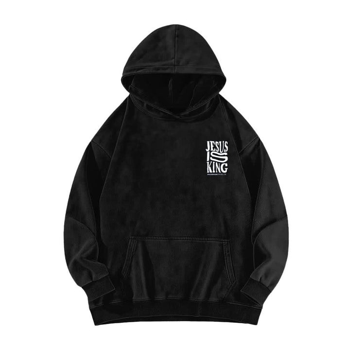 Christianartworkshop Jesus Is King Front And Back Print Washed Hoodie - image 5