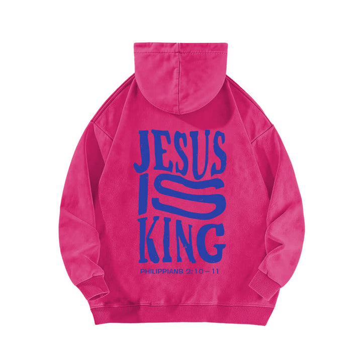 Christianartworkshop Jesus Is King Front And Back Print Washed Hoodie - image 16