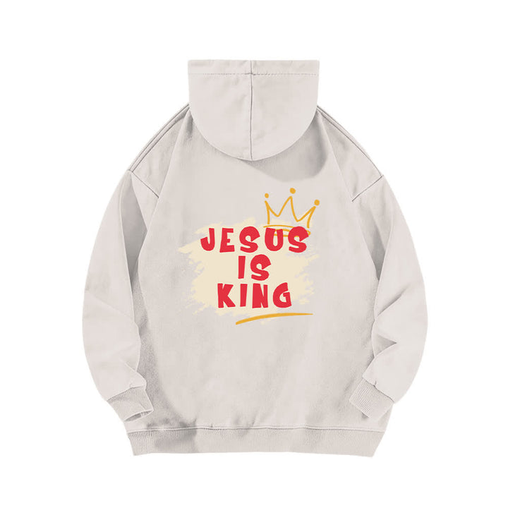 Christianartworkshop Jesus Is King Crown Back Print Washed Hoodie - image 4