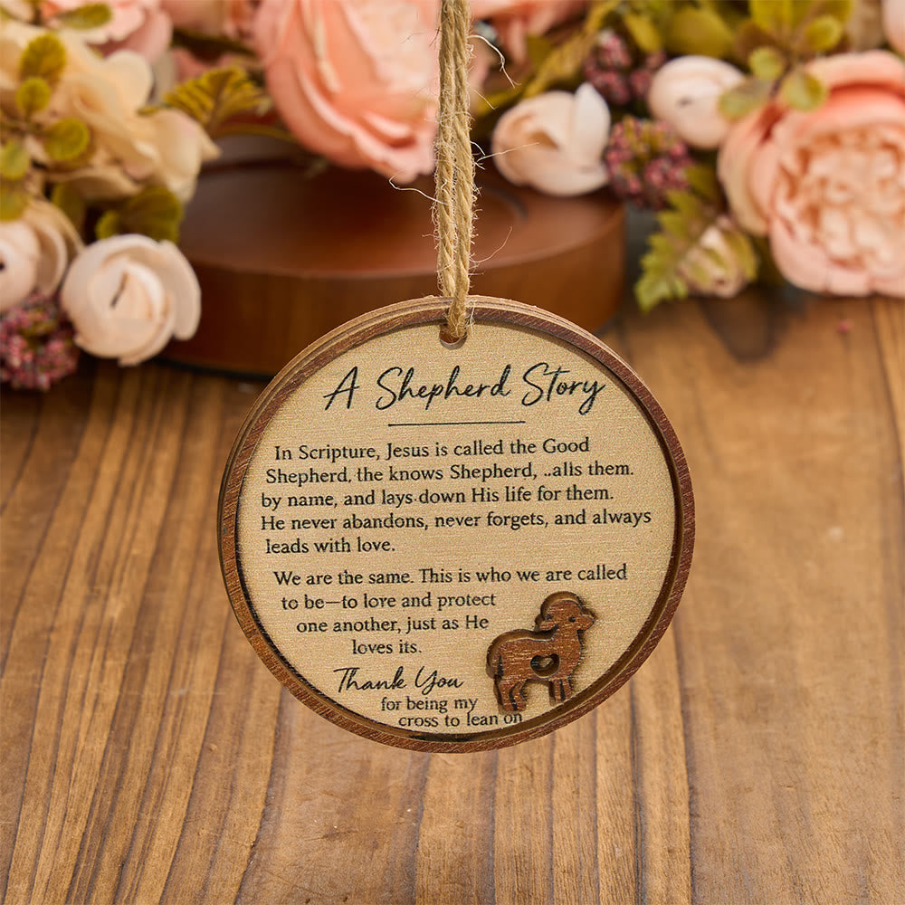 Christianartworkshop A Shepherd Story Layered Wood Round Ornament: Emblem of Tender Loving Guidance - Good Shepherd - image 0