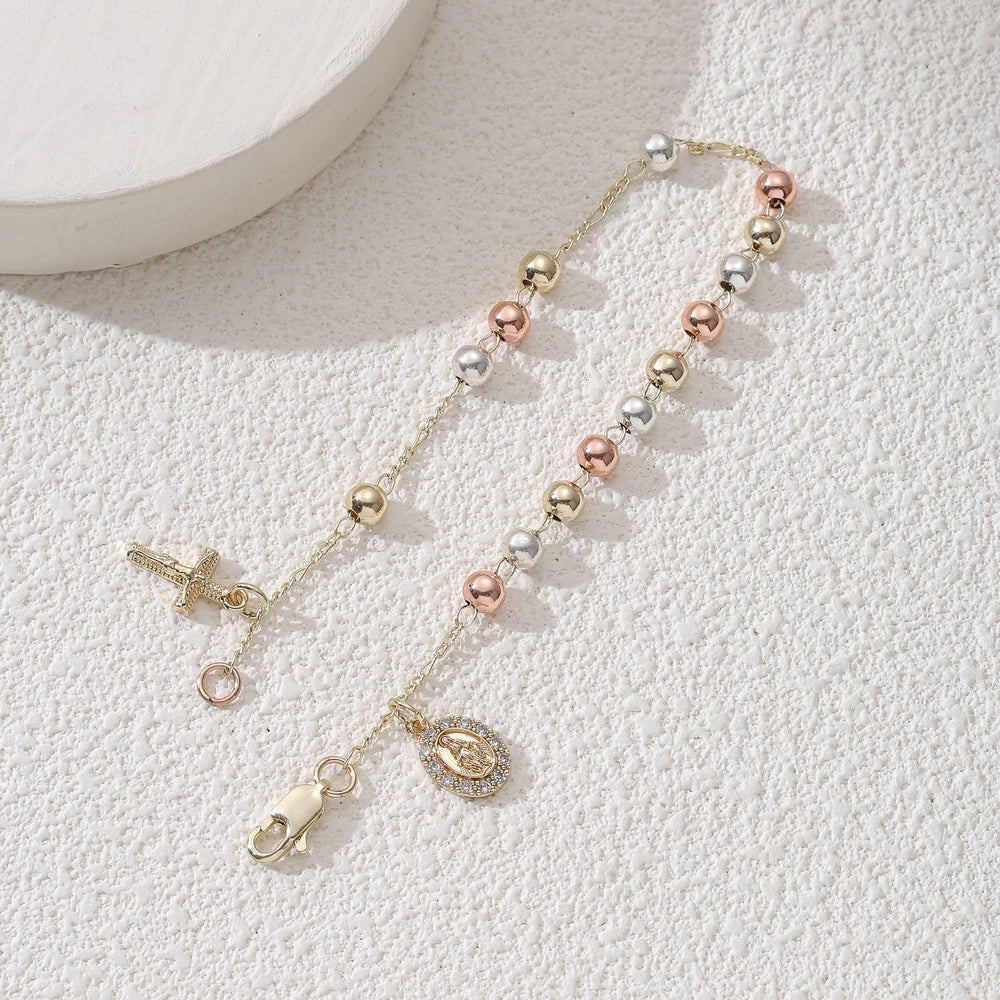 Christianartworkshop Crucifix Bracelet with Our Lady & St. Benedict Medal: Emblem of Divine Solace - image 1