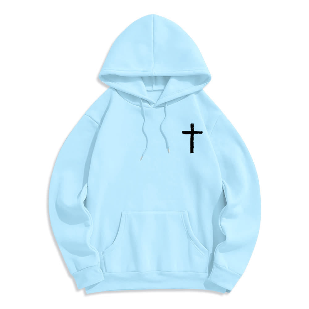 Christianartworkshop Praise The Lord Brush Cross Fleece Lined Pullover Hoodie - image 23