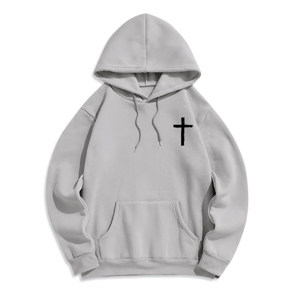 Christianartworkshop Praise The Lord Brush Cross Fleece Lined Pullover Hoodie - image 11