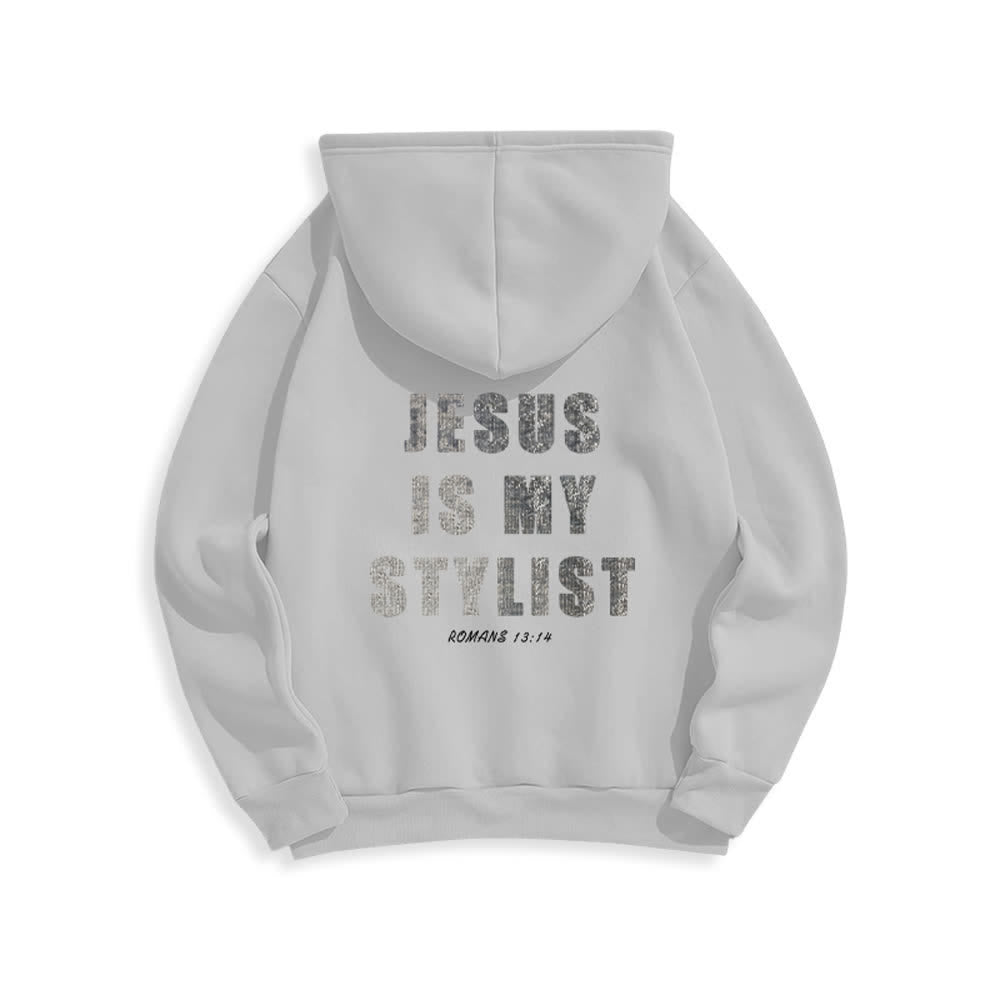 Christianartworkshop Jesus Is My Stylist Romans 13:14 Oversized Pullover Hoodie - image 13