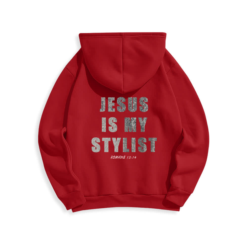 Christianartworkshop Jesus Is My Stylist Romans 13:14 Oversized Pullover Hoodie - image 7