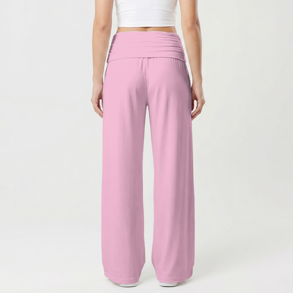 Christianartworkshop Jesus Cross Foldover Waist Women's Wide Leg Pants - image 4