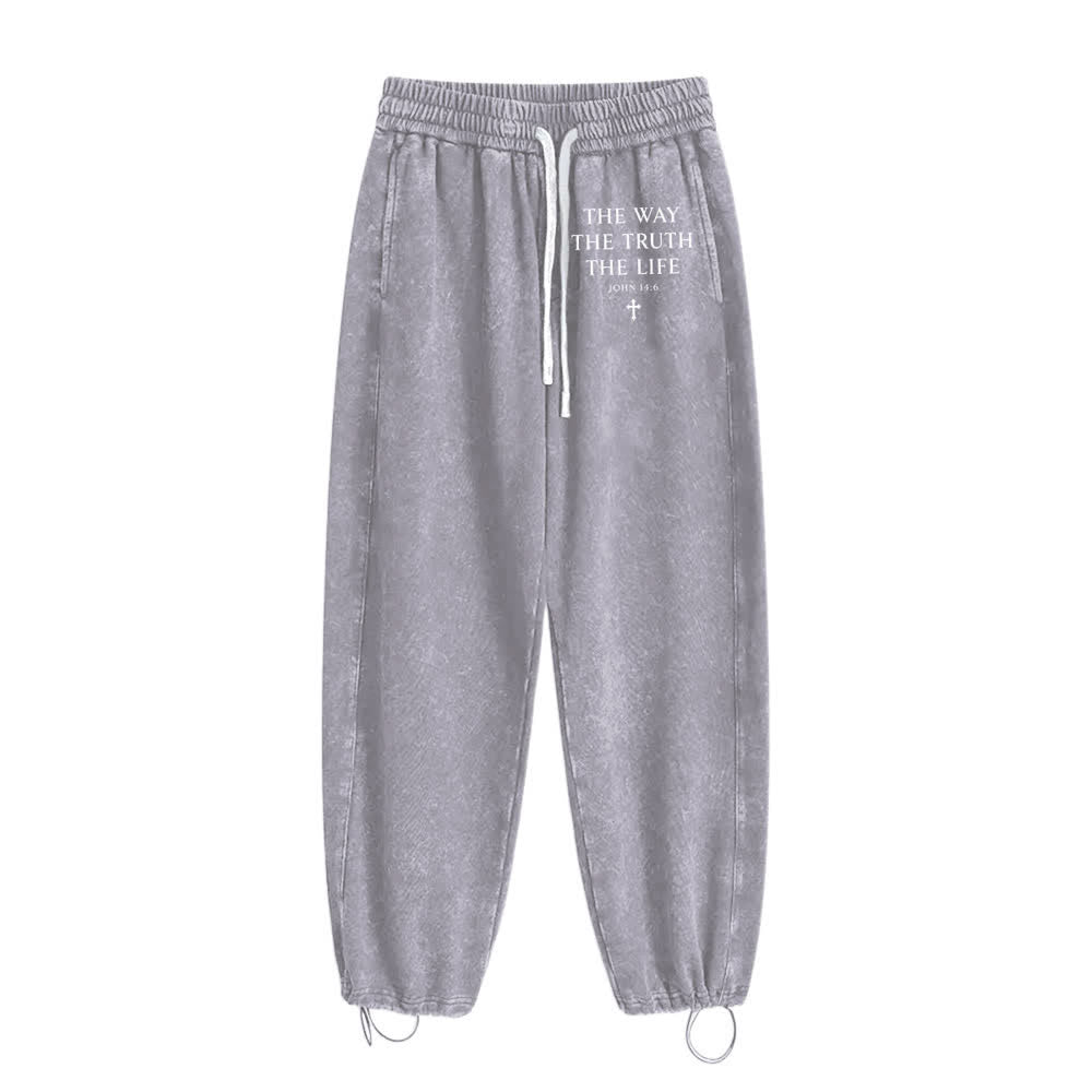 Christianartworkshop The Way The Truth The Life Washed Sweatpants - image 13