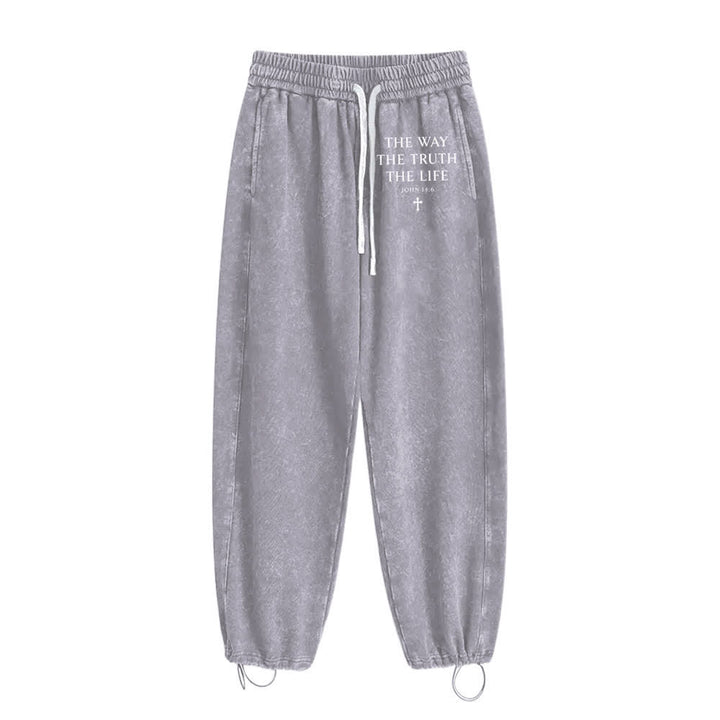 Christianartworkshop The Way The Truth The Life Washed Sweatpants - image 13