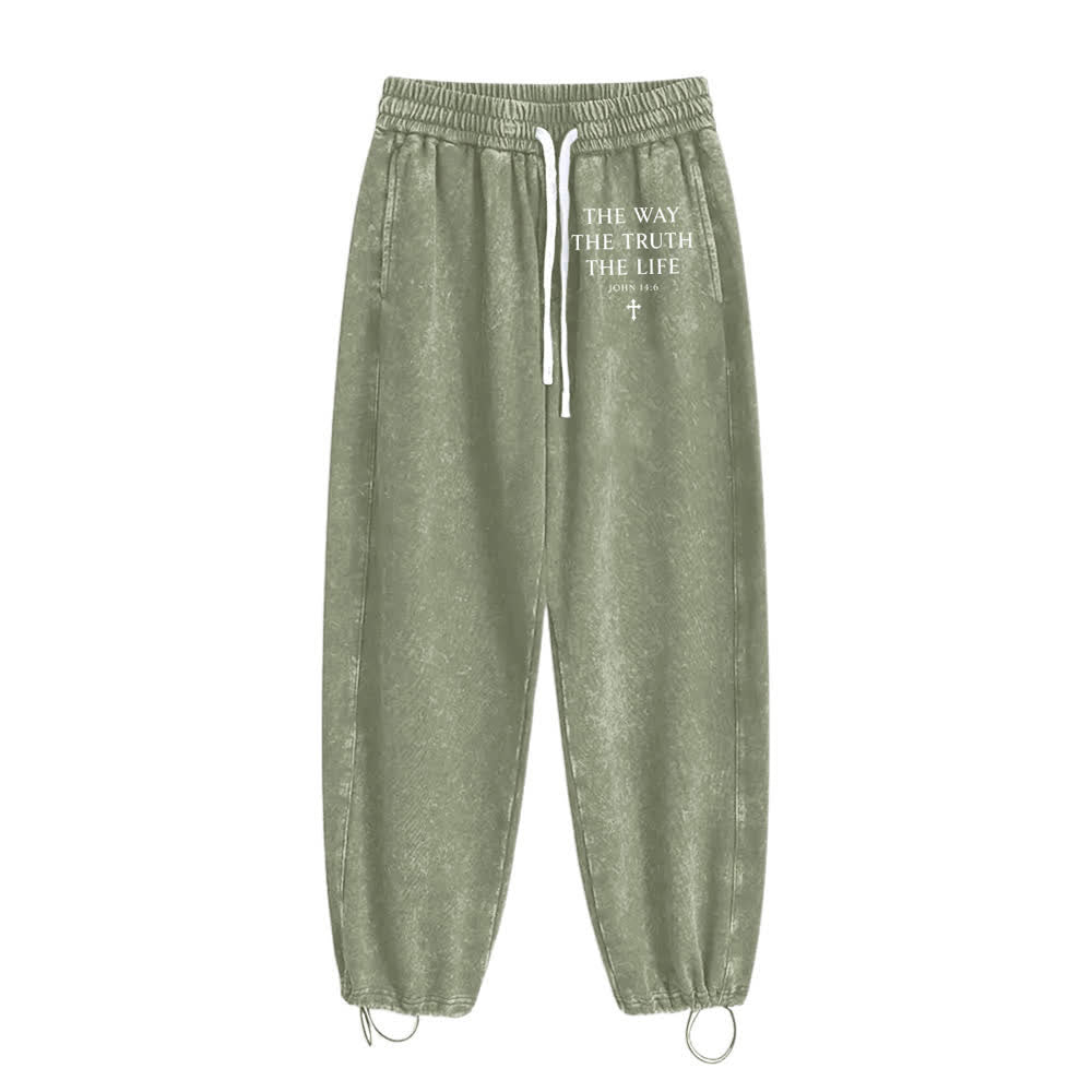 Christianartworkshop The Way The Truth The Life Washed Sweatpants - image 16