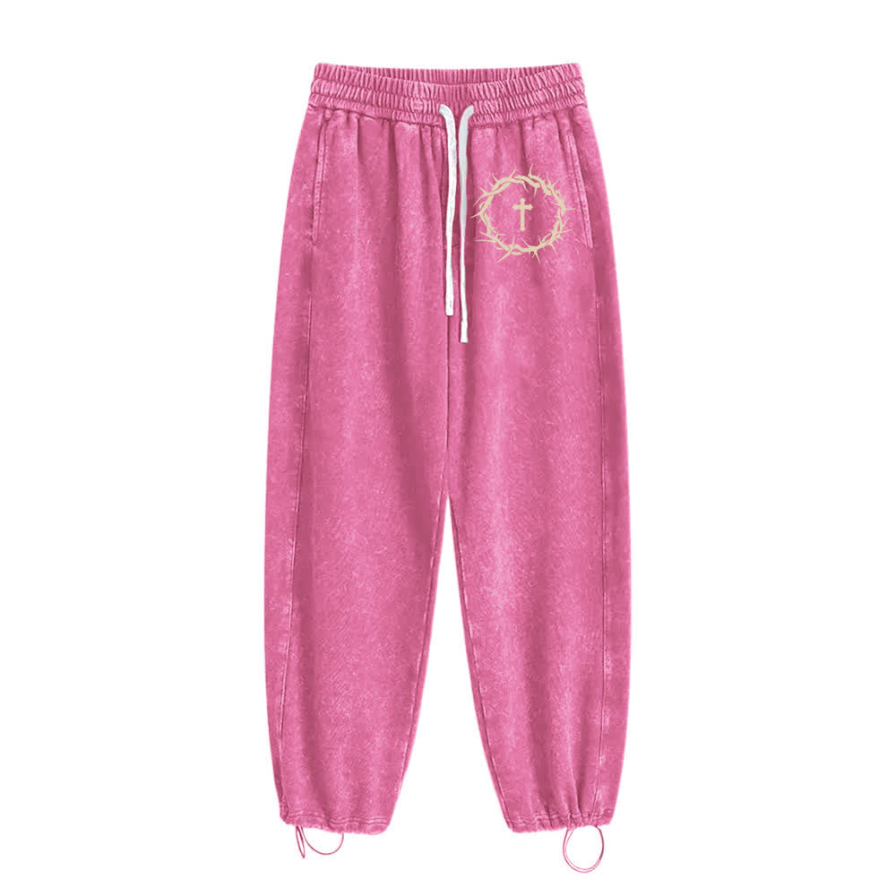 Christianartworkshop Thorn Cross Relaxed Fit Washed Sweatpants - image 19