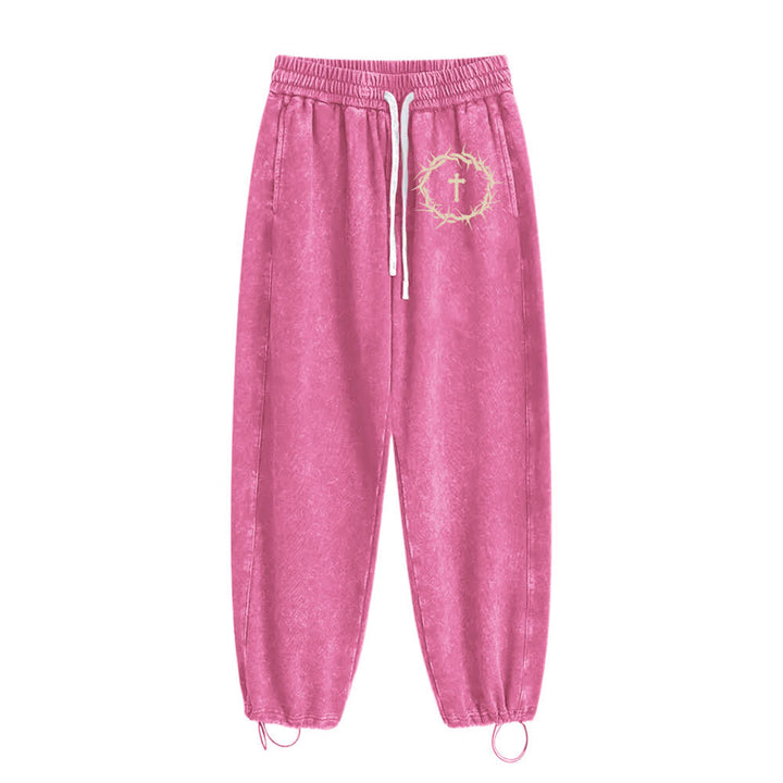 Christianartworkshop Thorn Cross Relaxed Fit Washed Sweatpants - image 17