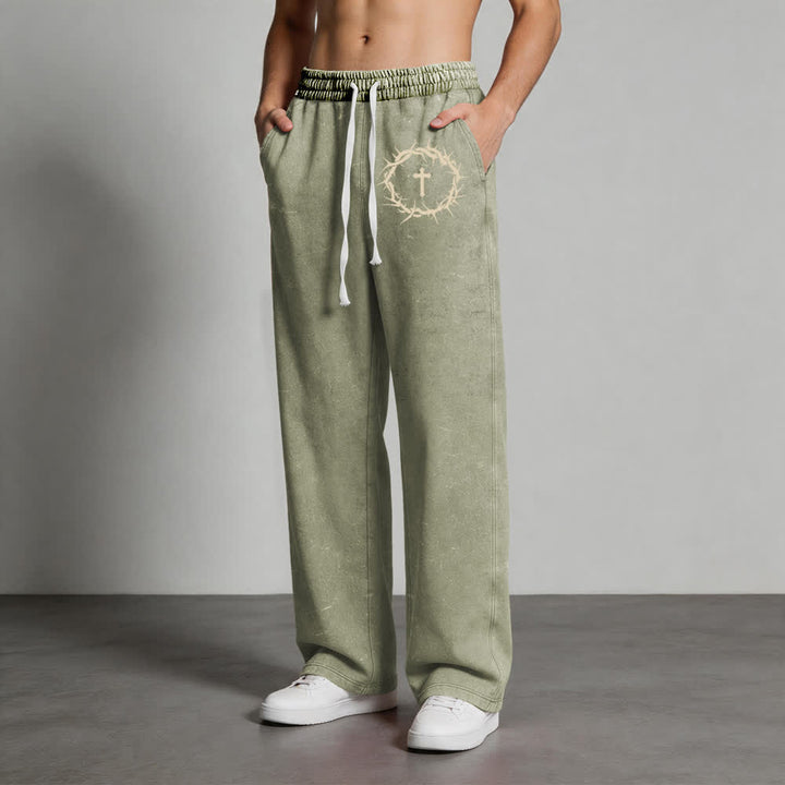 Christianartworkshop Thorn Cross Relaxed Fit Washed Sweatpants - image 7