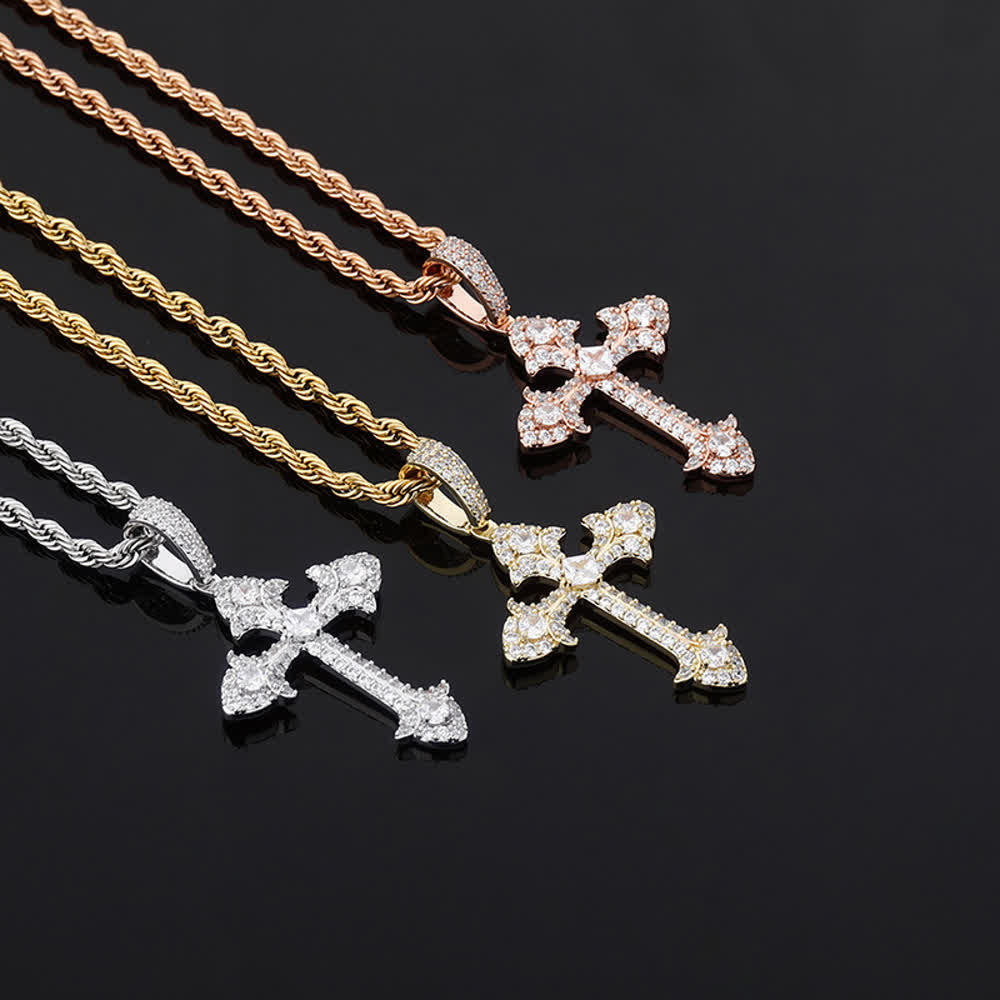 Christianartworkshop Sparkling Pavé‑Set Cross Pendant Necklace: Token Of Noble Divine Shelter - image 3