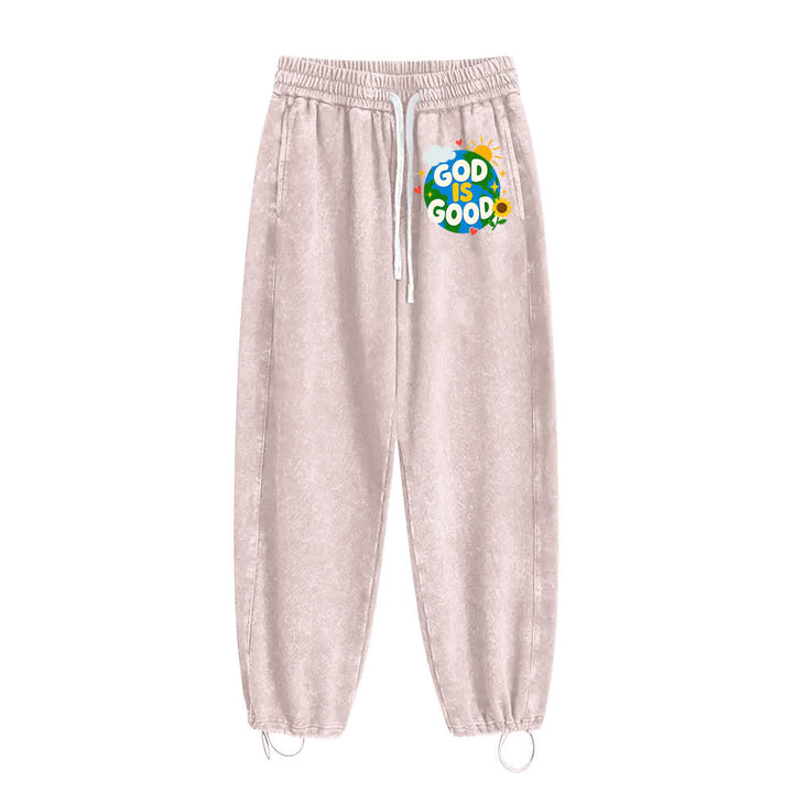 Christianartworkshop God Is Good Sunflower Statement Washed Sweatpants - image 16