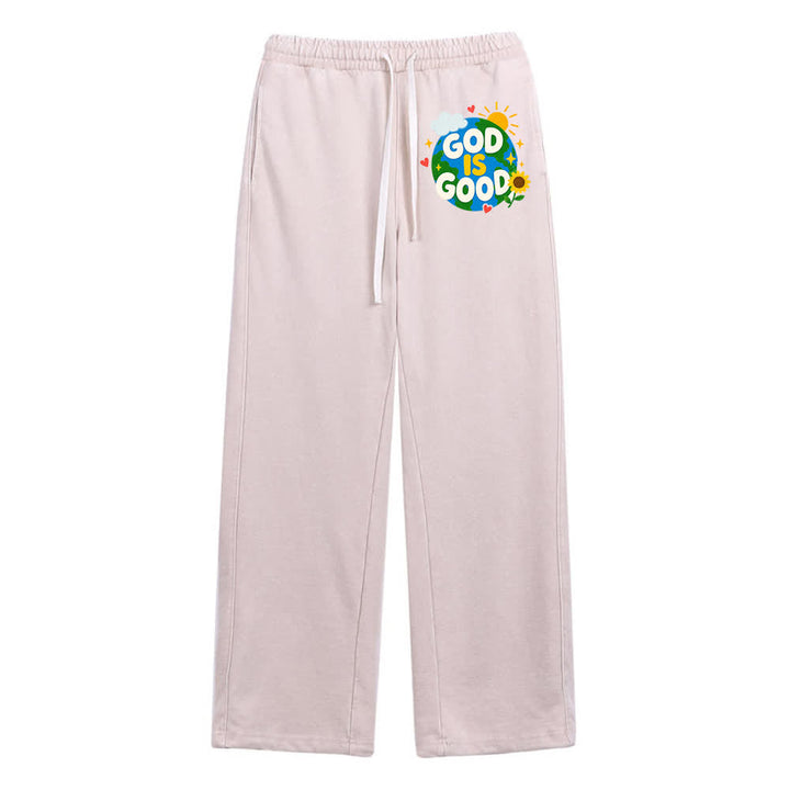 Christianartworkshop God Is Good Sunflower Statement Washed Sweatpants - Beige - 2XL - image 14
