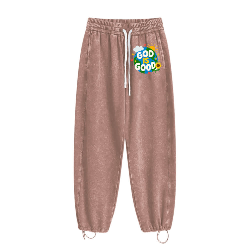 Christianartworkshop God Is Good Sunflower Statement Washed Sweatpants - image 11