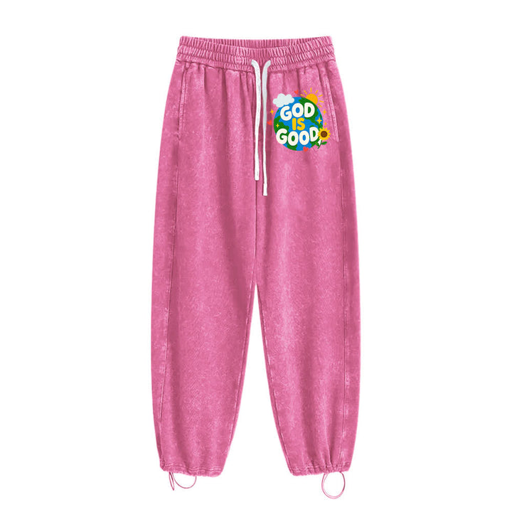 Christianartworkshop God Is Good Sunflower Statement Washed Sweatpants - image 19