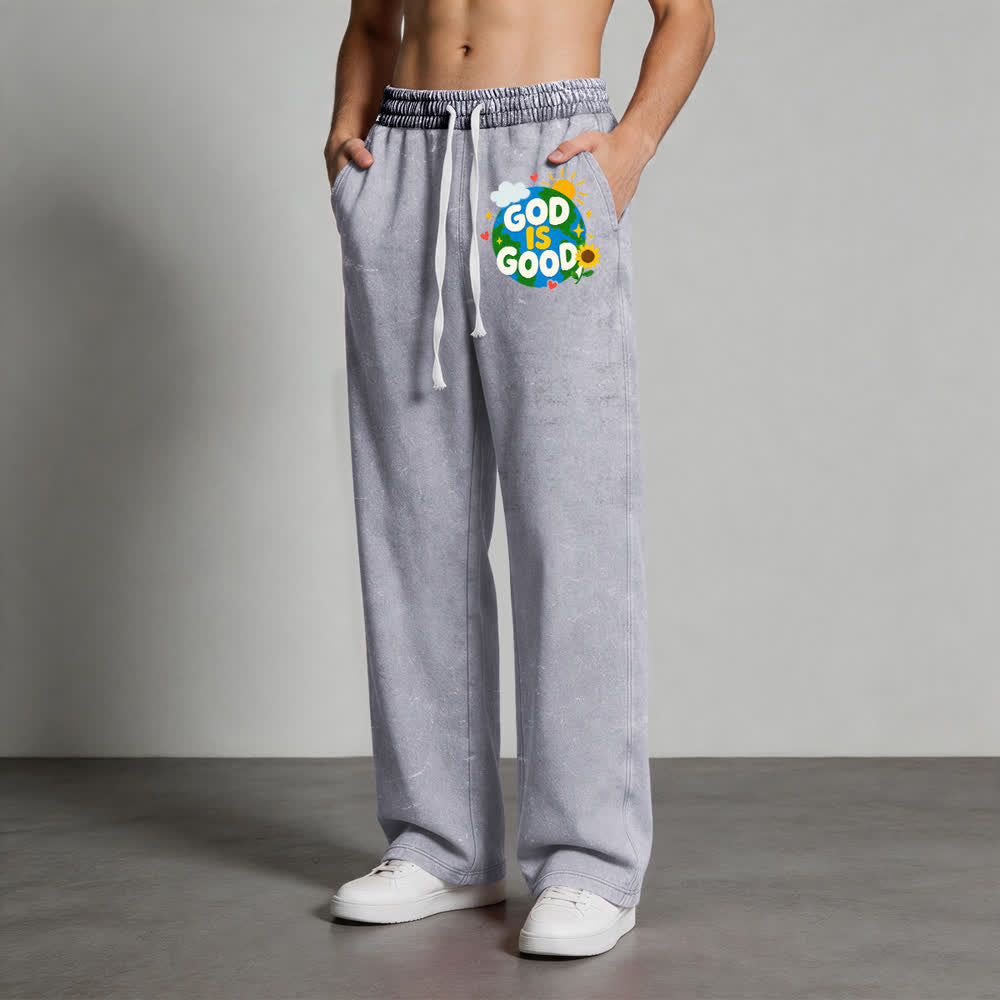 Christianartworkshop God Is Good Sunflower Statement Washed Sweatpants - image 9