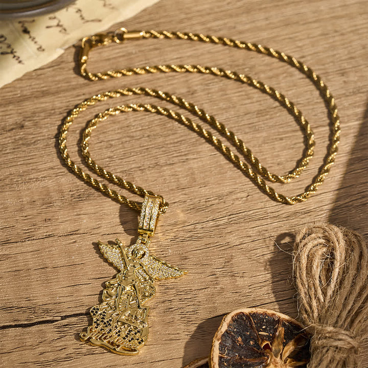 Christianartworkshop Intricate Jeweled St. Michael Pendant Necklace: Token Of Noble Divine Triumph - image 6