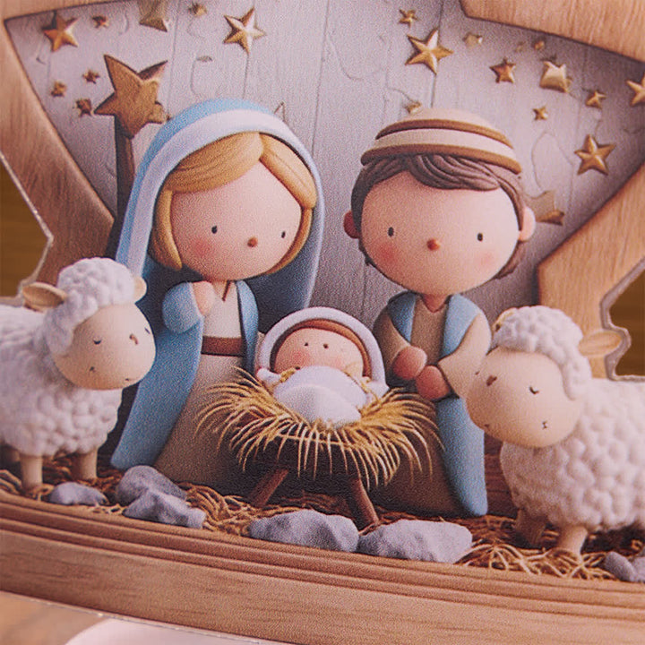 Christianartworkshop Cartoon‑Style Nativity Acrylic Desktop Ornament - image 3