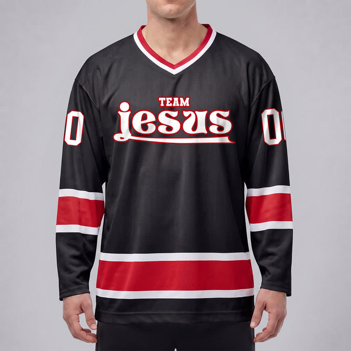 Christianartworkshop Team Jesus Faith Motif Name & Number Customized Hockey Jersey - image 13