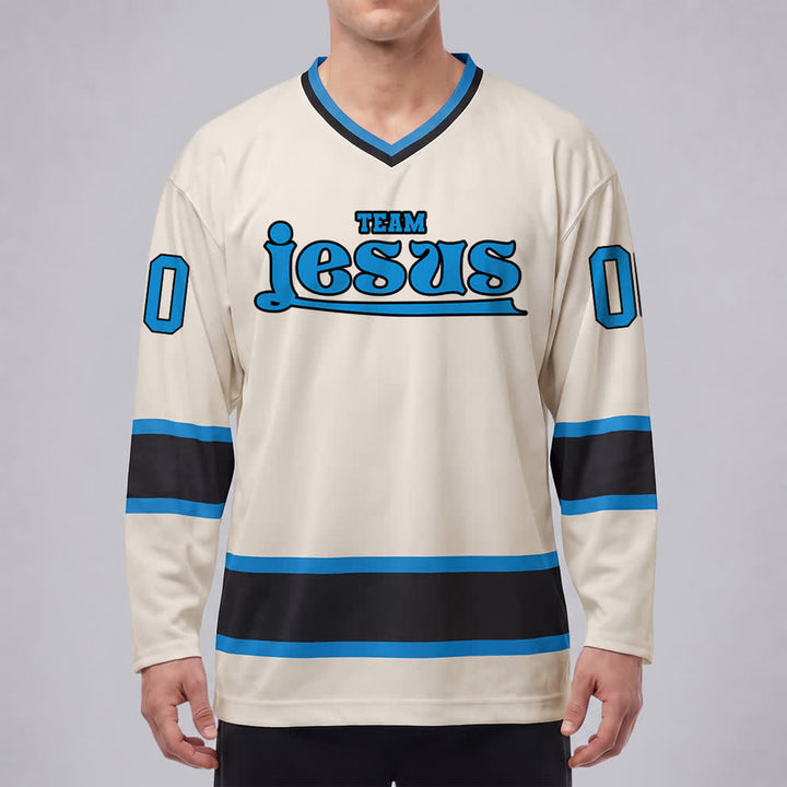 Christianartworkshop Team Jesus Faith Motif Name & Number Customized Hockey Jersey - image 28