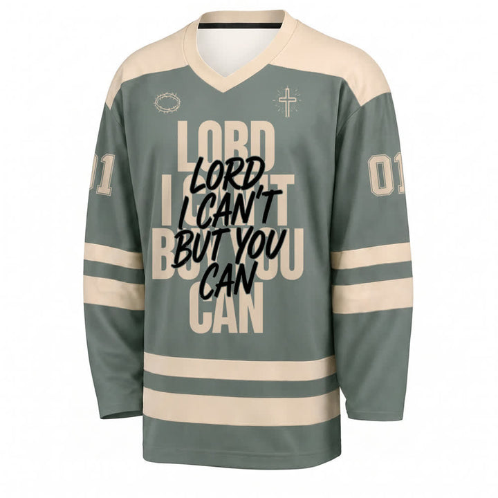 Christianartworkshop Lord I Can't But You Can Streetwear Hockey Jersey - image 1
