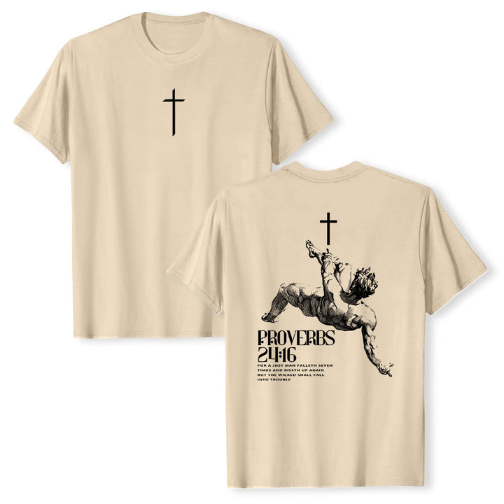 Christianartworkshop Proverbs 24:16' Christian T-Shirt - Beige - 2XL - image 0