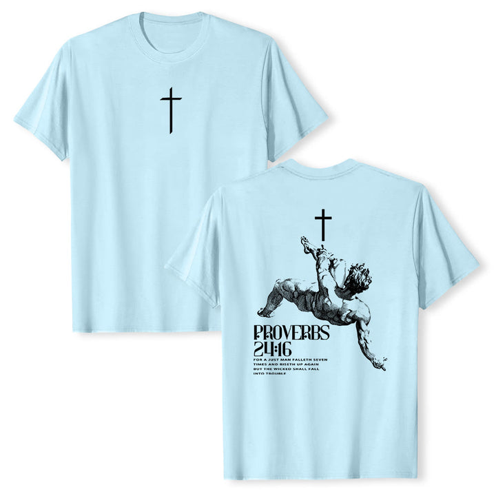 Christianartworkshop Proverbs 24:16' Christian T-Shirt - Blue - 2XL - image 12