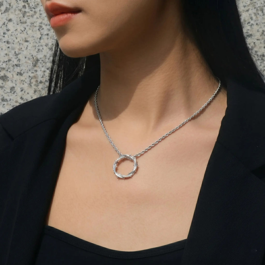 Christianartworkshop Crown of Thorns Zircon Necklace: A Symbol of Christ’s Redemptive Sacrifice - image 4
