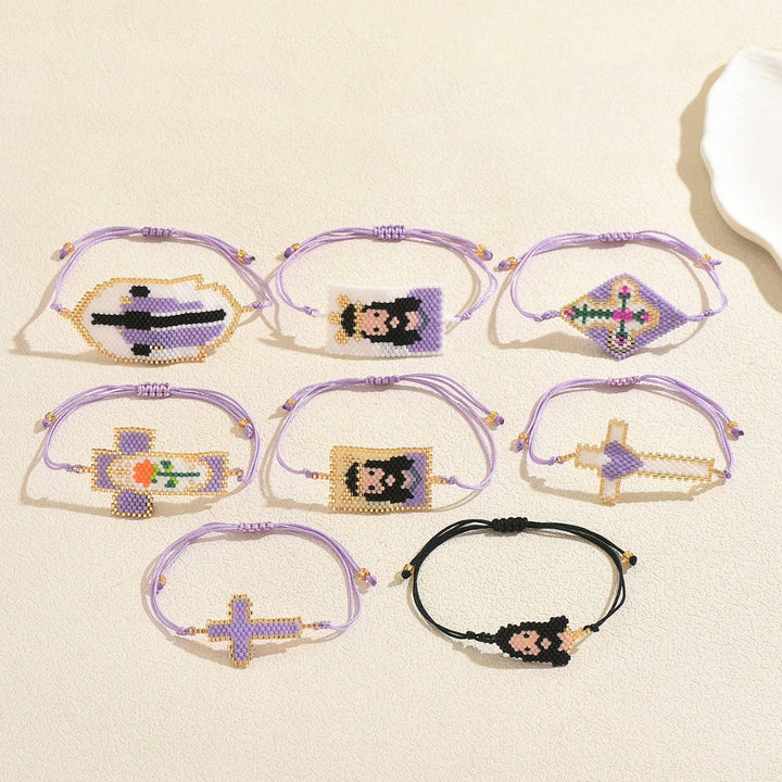 Christianartworkshop Multi-Style Holy Portrait Seed Bead Bracelet: Sign Of Tender Timeless Sacred Joy - image 2