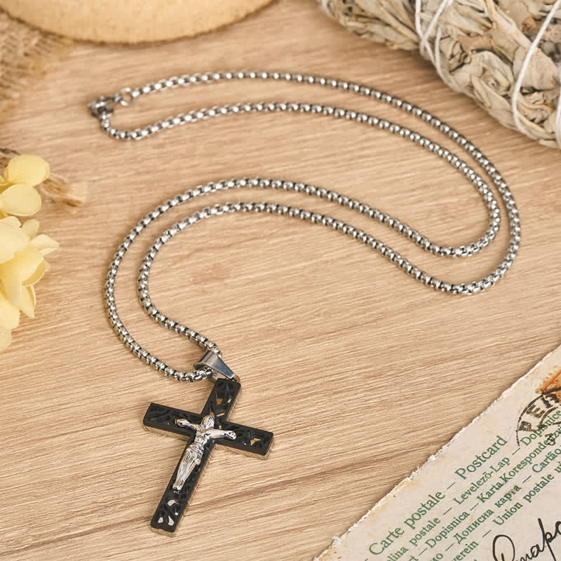 Christianartworkshop Openwork Corpus Crucifix Pendant Necklace: Token Of Abiding Divine Mercy - image 6