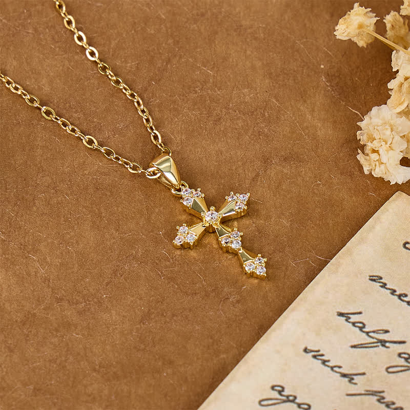 Christianartworkshop Lightweight Dainty Crystal Cross Necklace: Sign of Timeless Sacred Solace - image 3