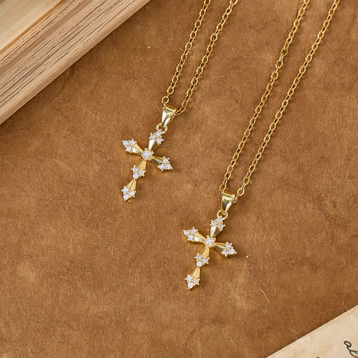 Christianartworkshop Lightweight Dainty Crystal Cross Necklace: Sign of Timeless Sacred Solace - image 1