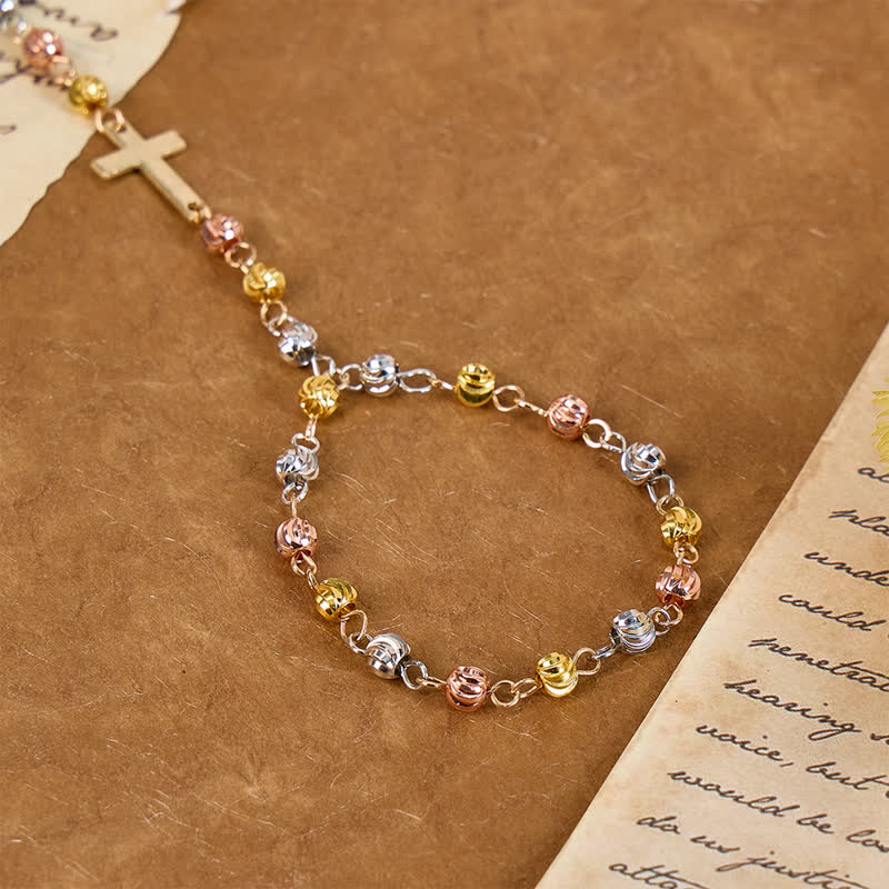 Christianartworkshop Sacred Our Lady Medallion Beaded Chain: Symbol of Calm Abiding Peace - image 4
