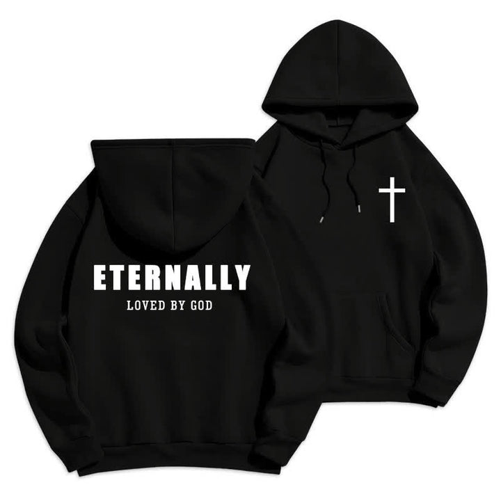 Christianartworkshop Eternally Loved By God Fleece Pullover Hoodies - Black - 2XL - image 6