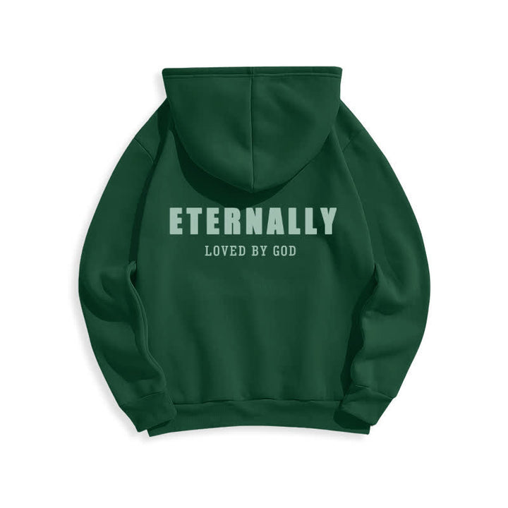 Christianartworkshop Eternally Loved By God Fleece Pullover Hoodies - Green - 2XL - image 10