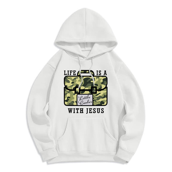 Christianartworkshop Life With Jesus Camo Graphic Fleece Pullover Hoodie - White - 2XL - image 0
