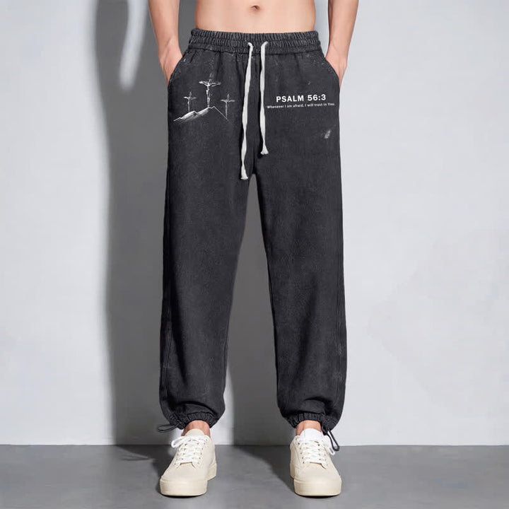 Christianartworkshop Psalm 56:3 Cross Graphic Blush Washed Sweatpants - image 14