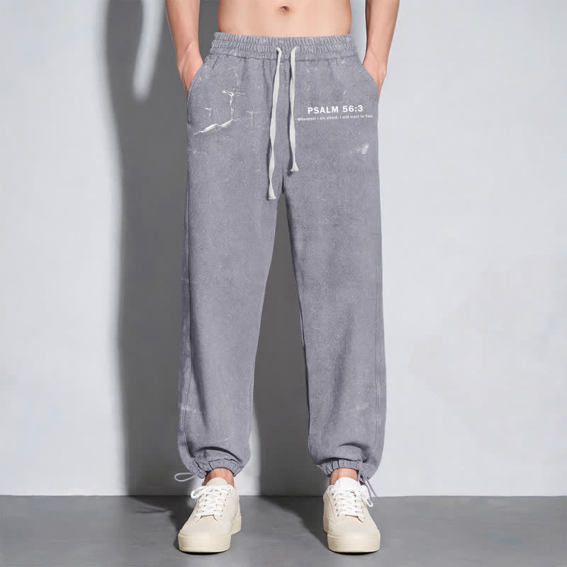 Christianartworkshop Psalm 56:3 Cross Graphic Blush Washed Sweatpants - image 22
