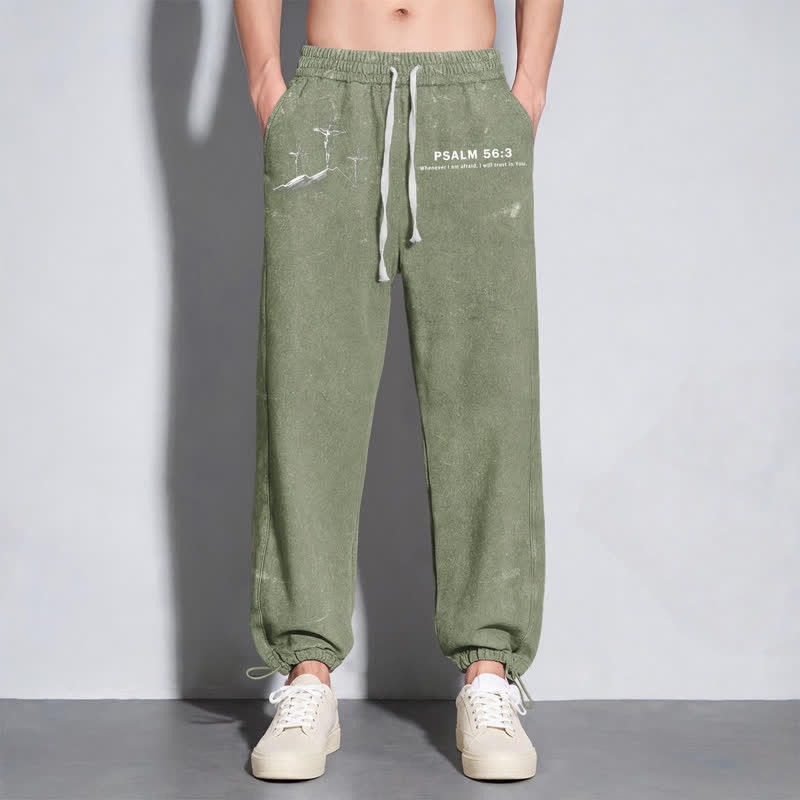 Christianartworkshop Psalm 56:3 Cross Graphic Blush Washed Sweatpants - image 30