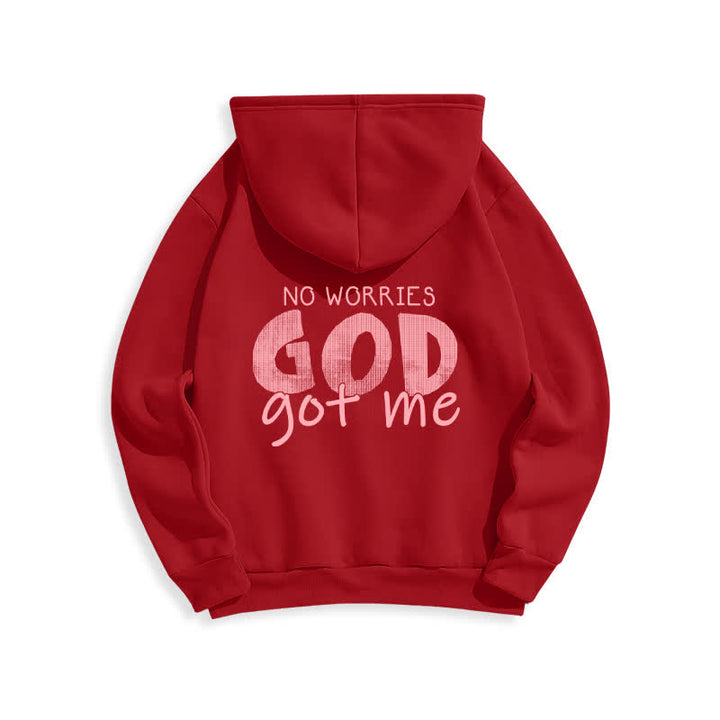 Christianartworkshop No Worries God Got Me Oversized Red Hoodie - image 1