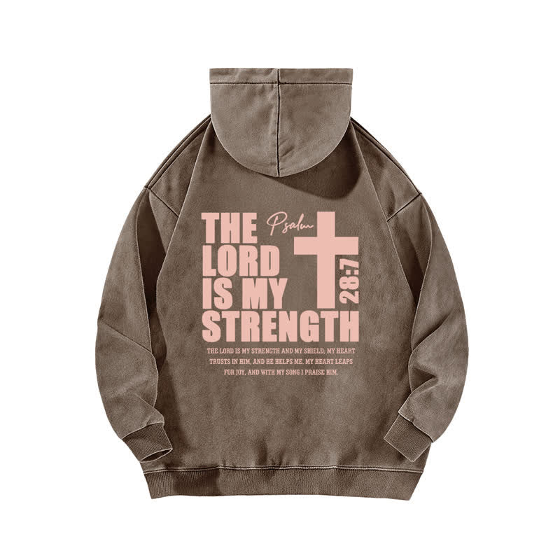 Christianartworkshop The Lord Is My Strength Washed Hoodie - image 13