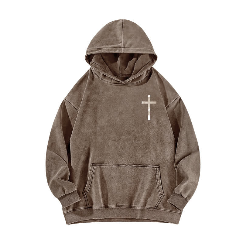 Christianartworkshop Jesus Has Your Back Cross Print Washed Hoodie - image 14