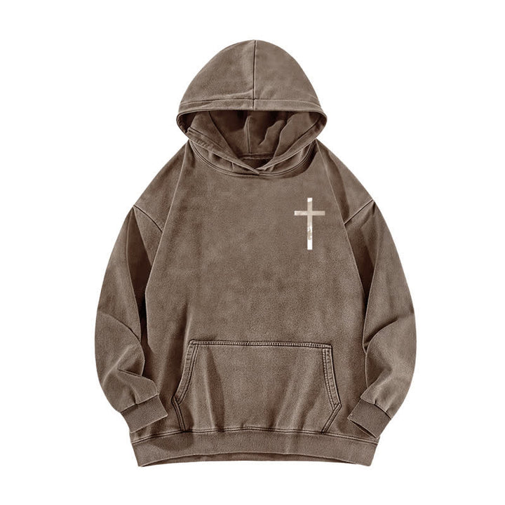 Christianartworkshop Jesus Has Your Back Cross Print Washed Hoodie - image 14