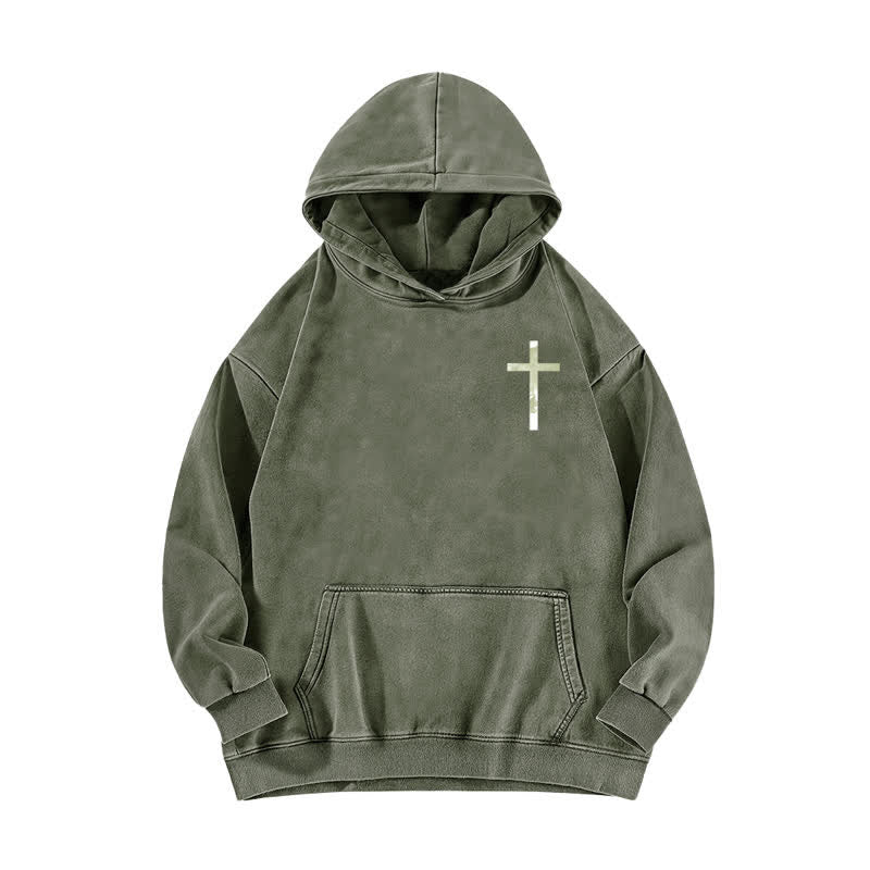 Christianartworkshop Jesus Has Your Back Cross Print Washed Hoodie - image 8