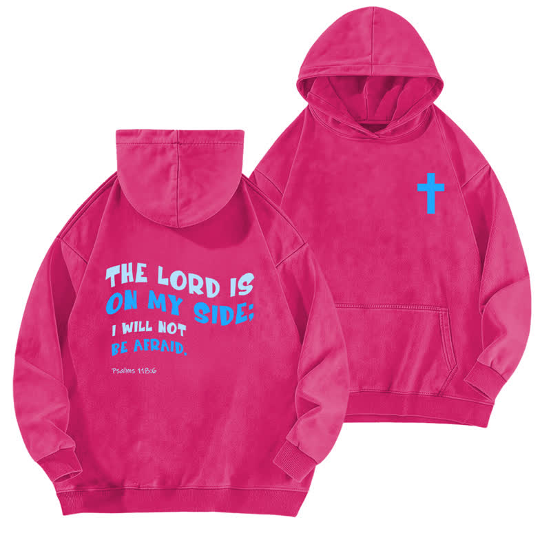 Christianartworkshop The Lord Is On My Side Washed Hoodie - Rose - 5XL - image 15