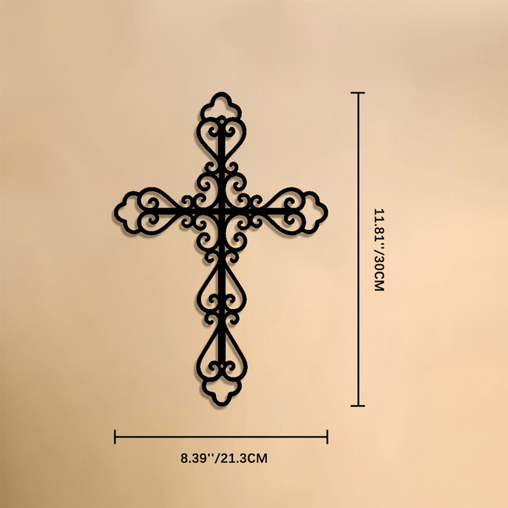 Christianartworkshop Ornate Scroll Metal Wall Cross: Emblem of Timeless Divine Blessing - 11.81''*8.39*0.04''/30*21.3*0.1cm - image 6