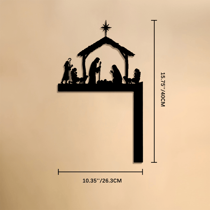 Christianartworkshop Silhouette Holy Family Manger Metal Sign: Symbol of Warm Sacred Grace - 15.75''*10.35''*0.04''/40*26.3*0.1cm - image 6