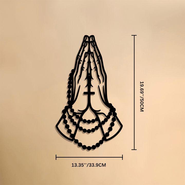 Christianartworkshop Laser Cut Praying Hands Metal Decor: Token of Peaceful Heartfelt Prayer - 19.69''*13.35''*0.05''/50*33.9*0.12cm - image 7